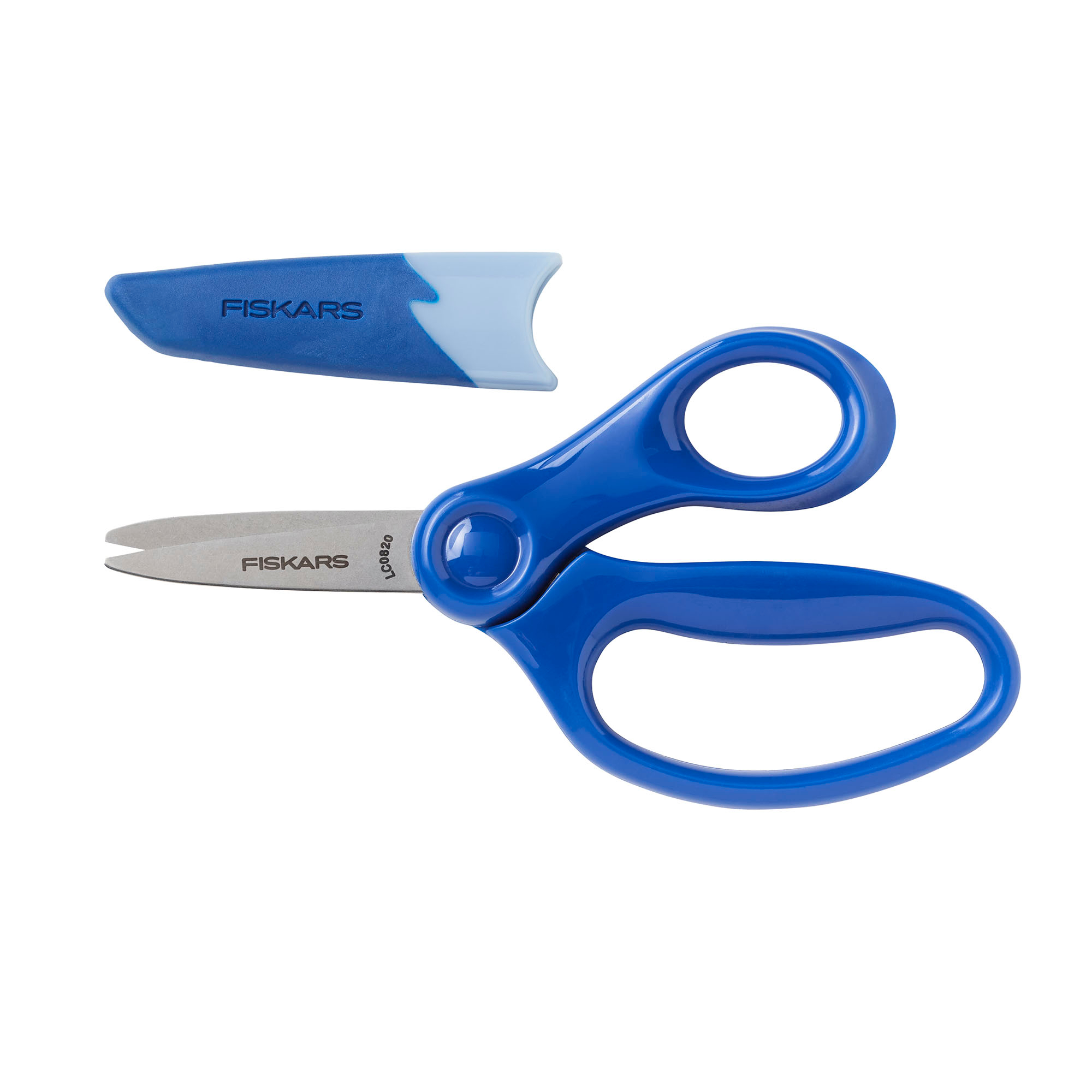 Fiskars 5 Pointed Kids Scissors with Eraser Sheath, Blue (Ages 4+) 